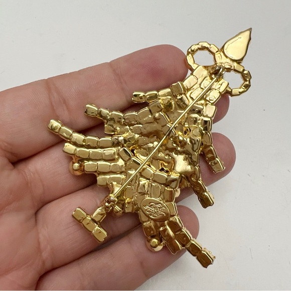 Vintage RARE Kirks Folly Rhinestone Crystal Christmas Tree Brooch - Picture 7 of 9